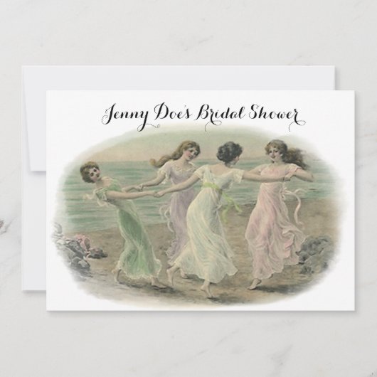 Vintage Brautparty-Einladungen Damen-Freunde Einladung (Vorderseite)