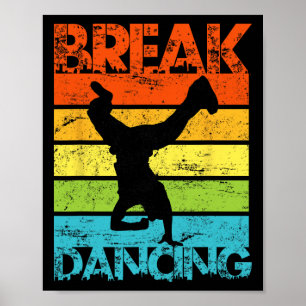 Vintage Breakdancing B-Boy Break Dance Urbaner Tan Poster