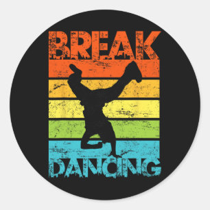Vintage Breakdancing B-Boy Break Dance Urbaner Tan Runder Aufkleber