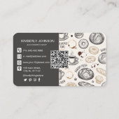 Vintage Breakfast Bakery Seamless Pattern Visitenkarte (Rückseite)