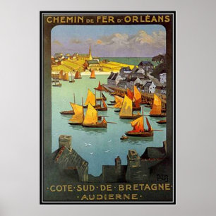 Vintage Bretagne, Audierne, Frankreich - Poster