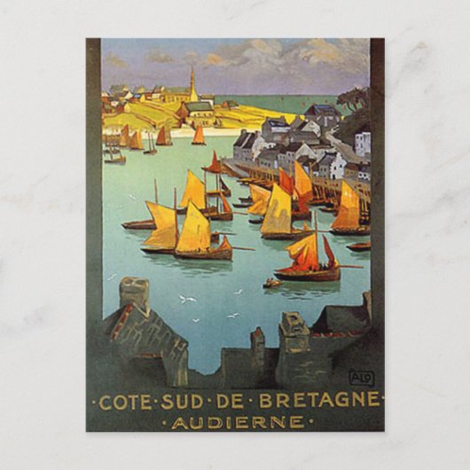Vintage Bretagne, Audierne, Frankreich - Postkarte (Vorderseite)