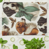 Vintage Bretagne Nahtlos Geschirrtuch (Gefaltet)