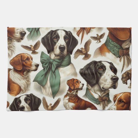 Vintage Bretagne Nahtlos Geschirrtuch (Horizontal)