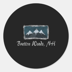 Vintage Bretton Woods New Hampshire Winter Skifahr Runder Aufkleber