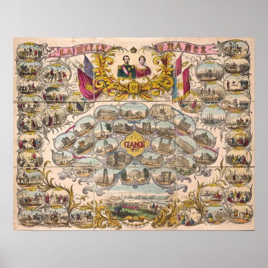 Vintage Brettspiele - Kunstdrucke Poster (Vorne)