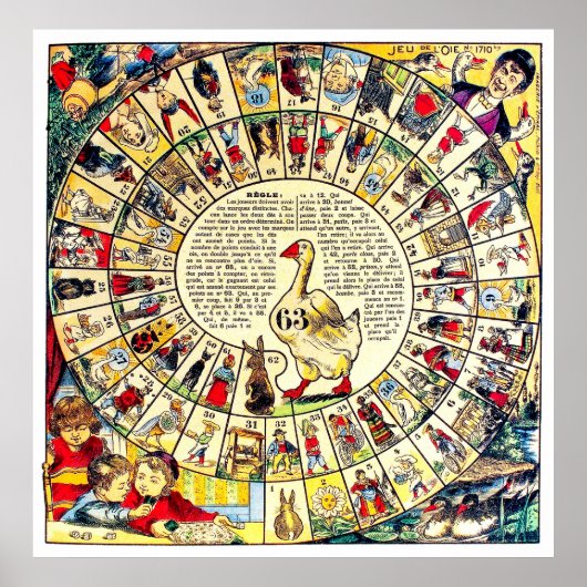 Vintage Brettspiele - Kunstdrucke Poster (Vorne)