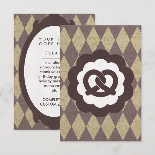 Vintage Brezel Einladung (Vorne/Hinten)