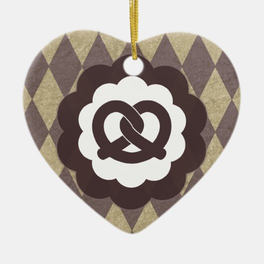 Vintage Brezel Keramikornament (Vorne)