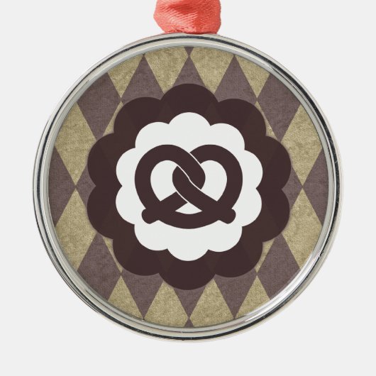 Vintage Brezel Ornament Aus Metall (Vorne)