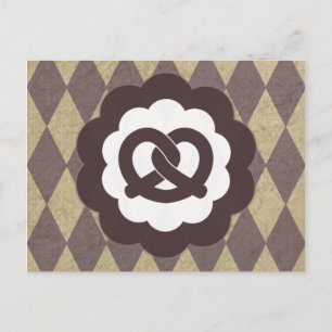 Vintage Brezel Postkarte