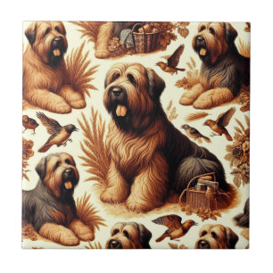 Vintage Briard Hund nahtlos Fliese