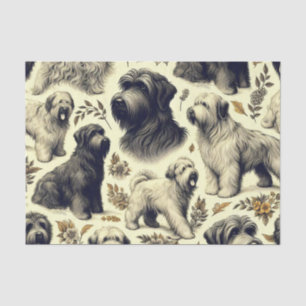 Vintage Briard Hund nahtlos Seidenpapier