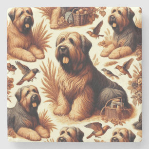Vintage Briard Hund nahtlos Steinuntersetzer