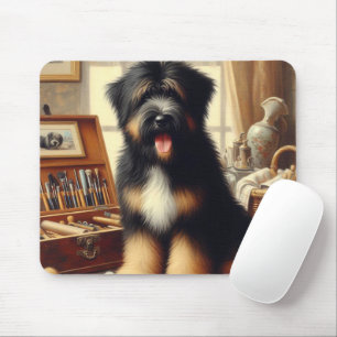 Vintage-Briard-Hunde-Gemälde Mousepad