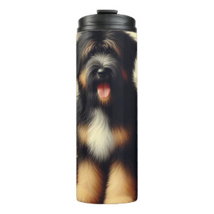 Vintage-Briard-Hunde-Gemälde Thermosbecher