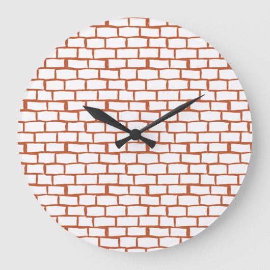 Vintage Brick: Textured Background Detail. Große Wanduhr (Vorderseite)