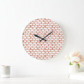 Vintage Brick: Textured Background Detail. Große Wanduhr (Zuhause)