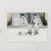 Vintage Bridal Brides Antique White Wedding Einladung (Vorne/Hinten)