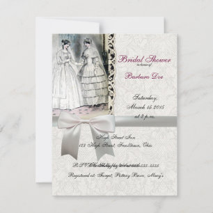 Vintage Bridal Brides Antique White Wedding Einladung