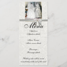 Vintage Bridal Brides Antique White Wedding Menükarte