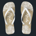 Vintage Bridal Country Rustic Burlap und Lace Badesandalen<br><div class="desc">Vintage Bridal Country Rustic Burlap- und Lace Flip Flops - verziert mit einer Einbruch-und Spitzen-gedruckten Hintergrund. Verwendung für Brautparty Geschenke,  Weihnachtsgeschenke und mehr.</div>