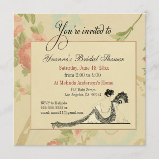 Vintage Bridal-Dusche Einladung