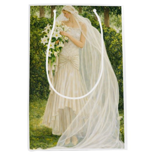 Vintage bride Gift Bag Mittlere Geschenktüte (Vorderseite)