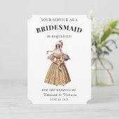 Vintage Bridesmaier Einladung (Stehend Vorderseite)