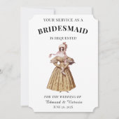 Vintage Bridesmaier Einladung (Vorderseite)