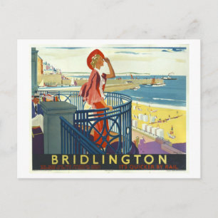 Vintage Bridlington Reiseplakat Postkarte