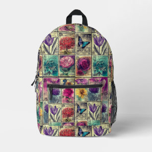 Vintage Briefmarke Bedruckter Rucksack
