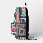 Vintage Briefmarke Bedruckter Rucksack (Rechts)