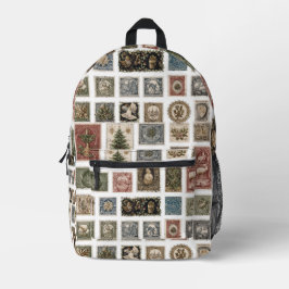 Vintage Briefmarke Bedruckter Rucksack