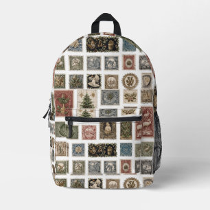 Vintage Briefmarke Bedruckter Rucksack