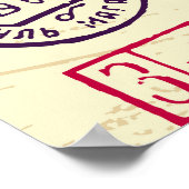 Vintage Briefmarke, dekoratives Set. Poster (Ecke)