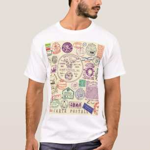 Vintage Briefmarke, dekoratives Set. T-Shirt