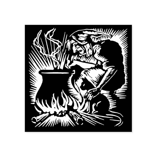 Vintage Briefmarke Halloween und Cat Gummistempel (Prägung)