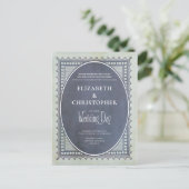 Vintage Briefmarke Hochzeitstag Einladung Postkarte (Stehend Vorderseite)