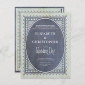 Vintage Briefmarke Hochzeitstag Einladung Postkarte (Vorne/Hinten)