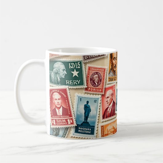 Vintage Briefmarke Kaffeetasse (Links)