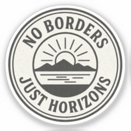 Vintage Briefmarke – „Keine Grenzen, nur Horizonte Aufkleber