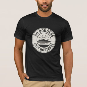 Vintage Briefmarke – „Keine Grenzen, nur Horizonte T-Shirt
