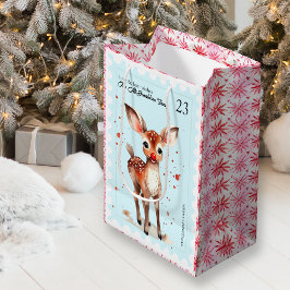 Vintage Briefmarke Kitsch Reindeer Retro Name Weih Mittlere Geschenktüte