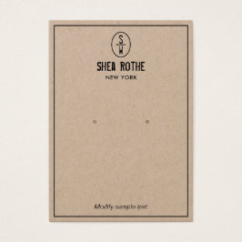 Vintage Briefmarke-Monogram-Kraft-Ofenanzeigekarte