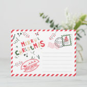 Vintage Briefmarke Post Weihnachten (Stehend Vorderseite)