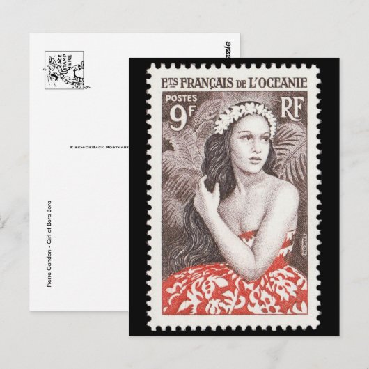 Vintage Briefmarke Postkarte (Vorne/Hinten)