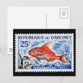 Vintage Briefmarke Postkarte (Vorne/Hinten)