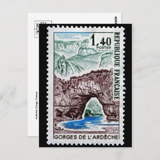 Vintage Briefmarke Postkarte (Vorne/Hinten)