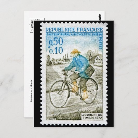 Vintage Briefmarke Postkarte (Vorne/Hinten)